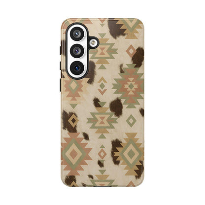 Neutral Aztec + Cowhide Tough Case