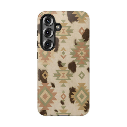 Neutral Aztec + Cowhide Tough Case