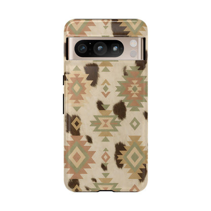 Neutral Aztec + Cowhide Tough Case