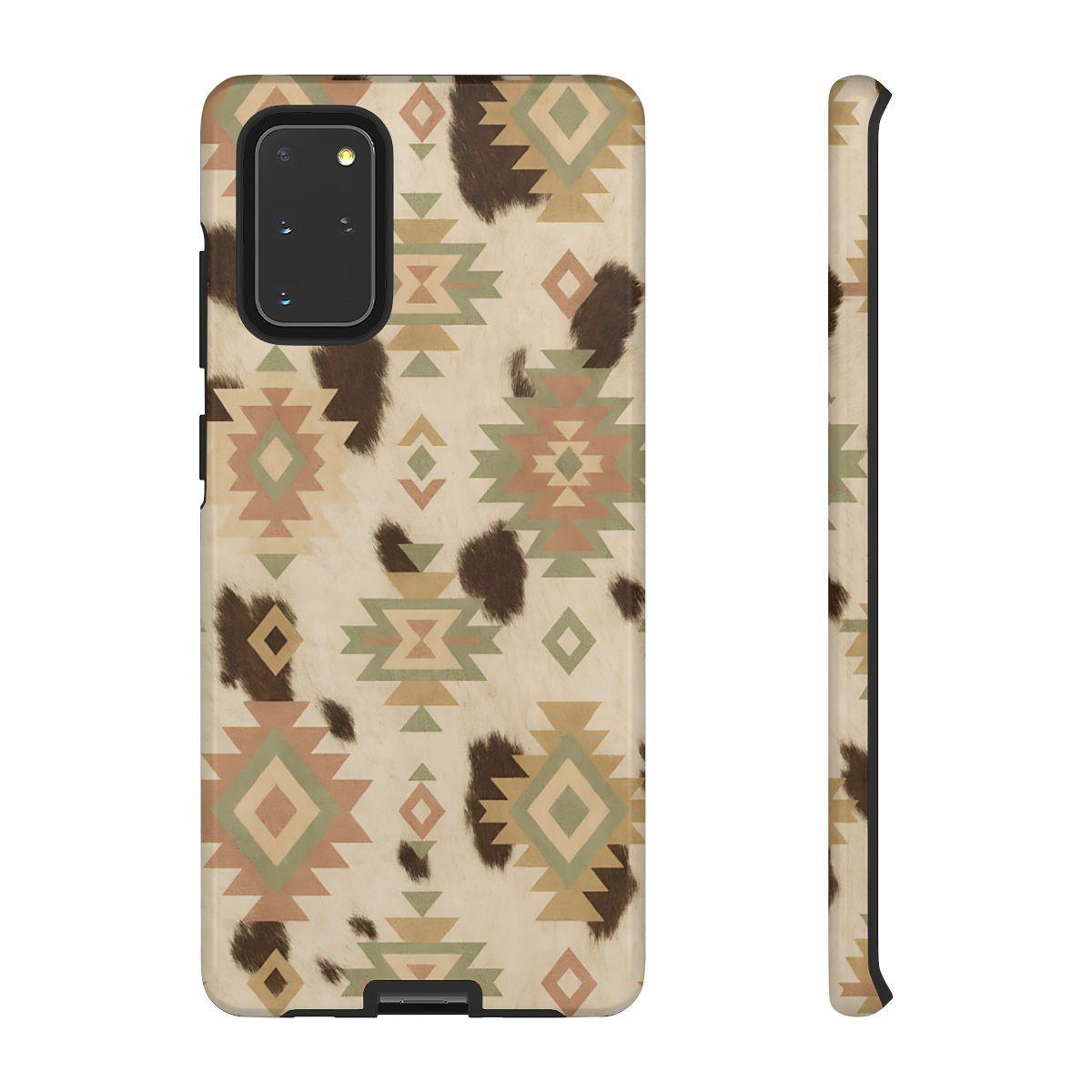 Neutral Aztec + Cowhide Tough Case