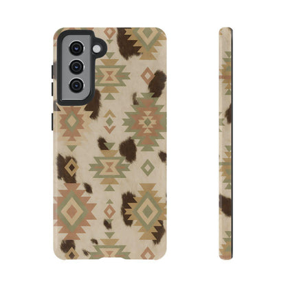 Neutral Aztec + Cowhide Tough Case