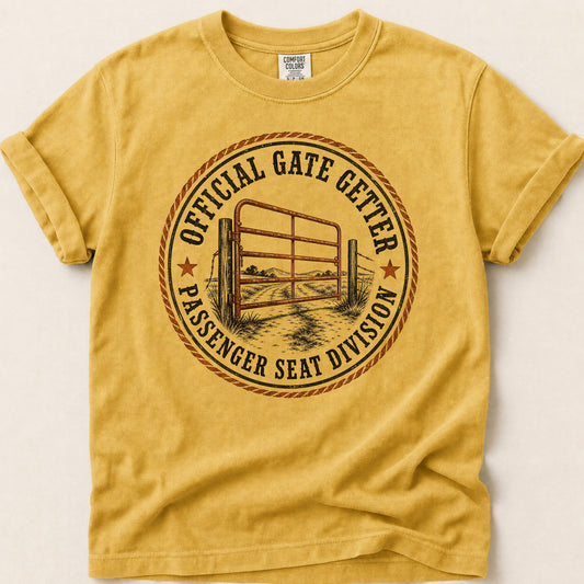 Official Gate Getter T-shirt on Mustard