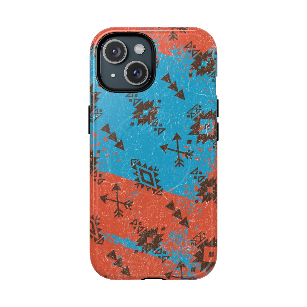 Orange Blue Aztec Grunge Magnetic Case