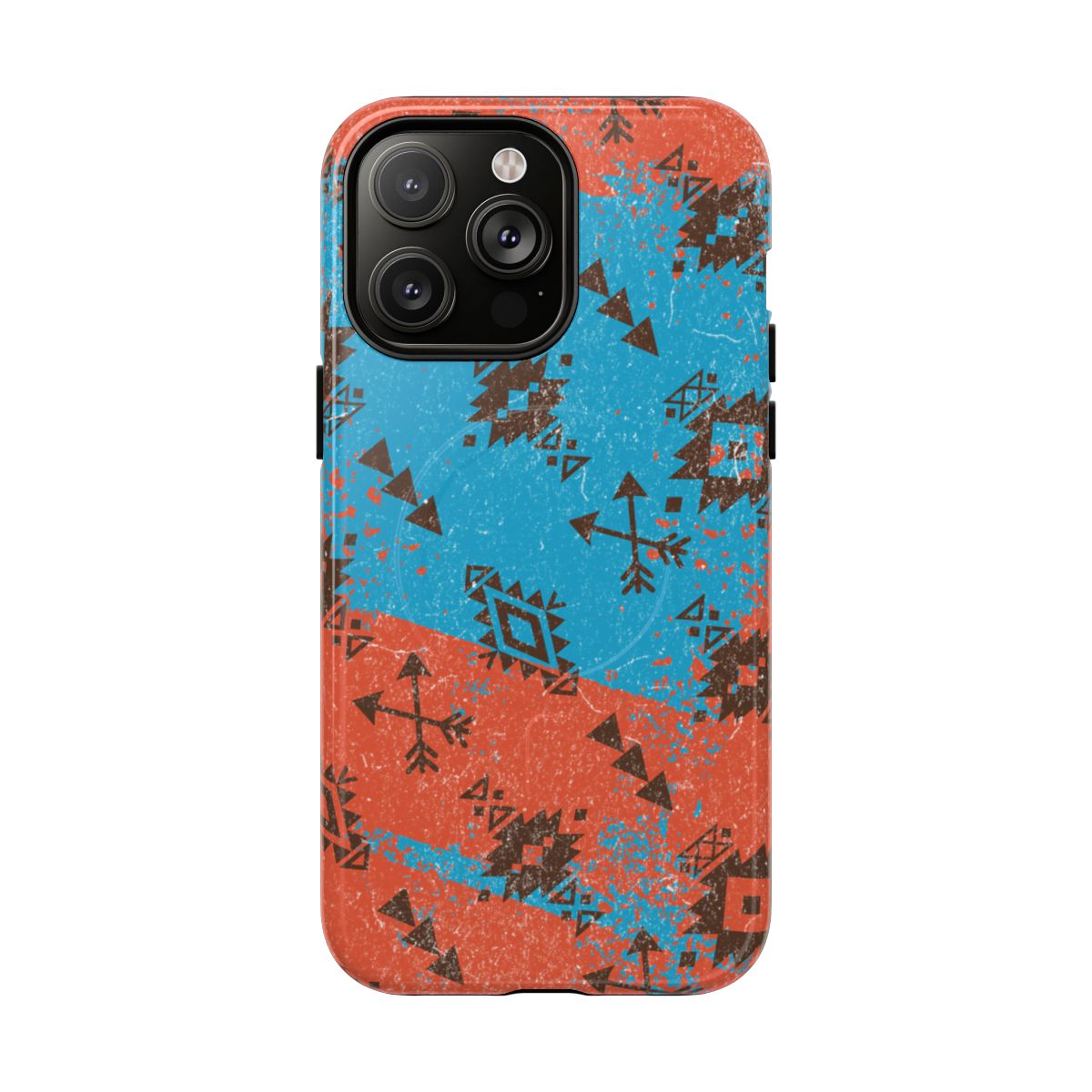 Orange Blue Aztec Grunge Magnetic Case
