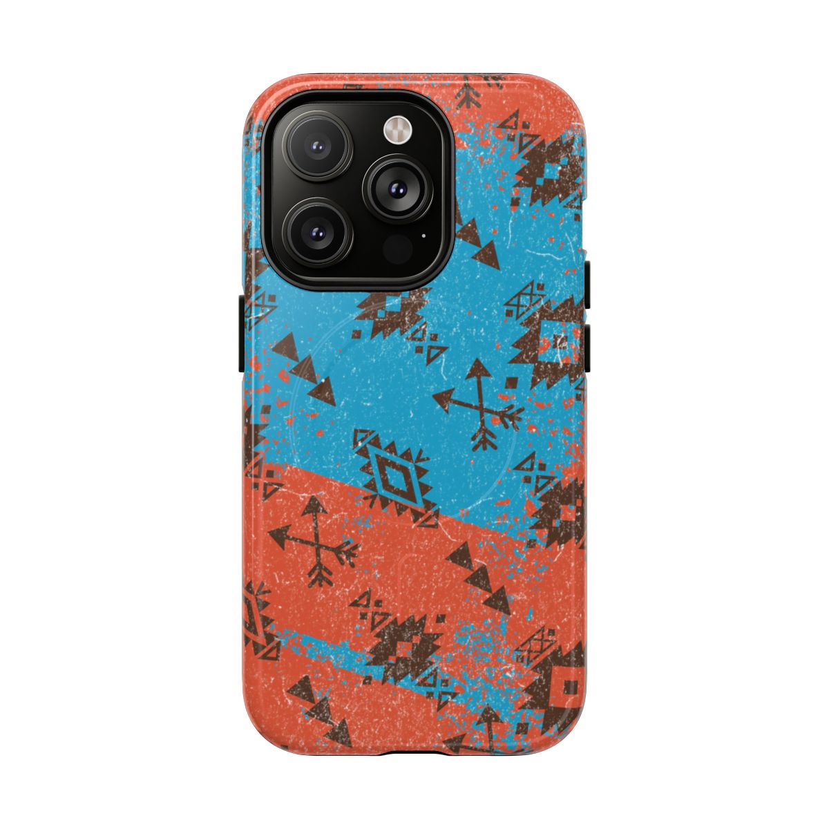 Orange Blue Aztec Grunge Magnetic Case
