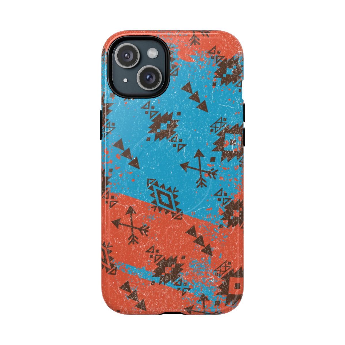 Orange Blue Aztec Grunge Magnetic Case