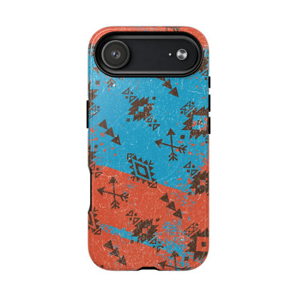 Orange Blue Aztec Grunge Magnetic Case