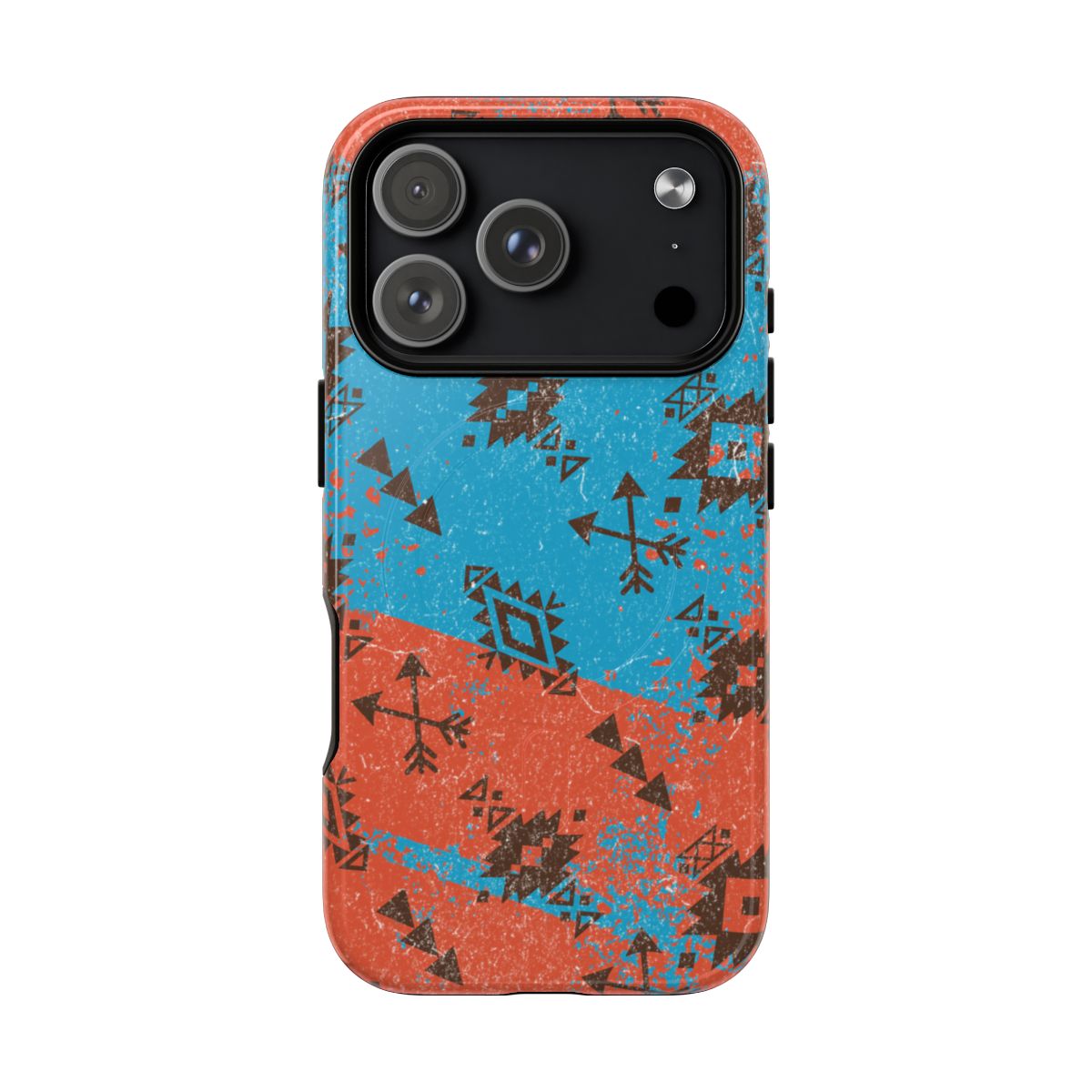 Orange Blue Aztec Grunge Magnetic Case