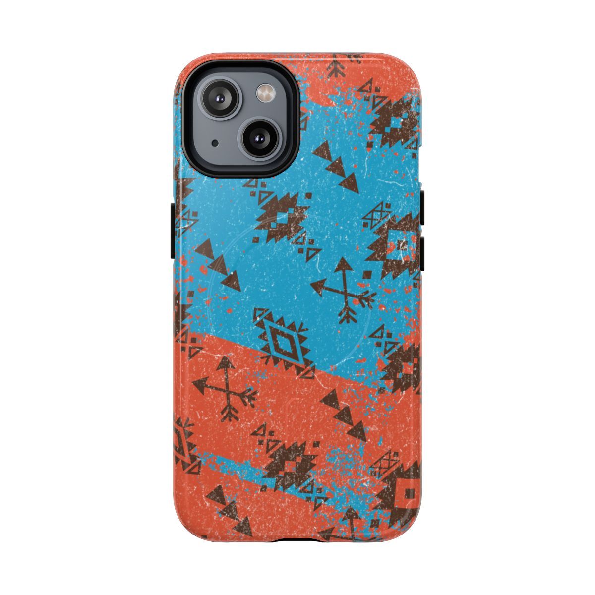 Orange Blue Aztec Grunge Magnetic Case