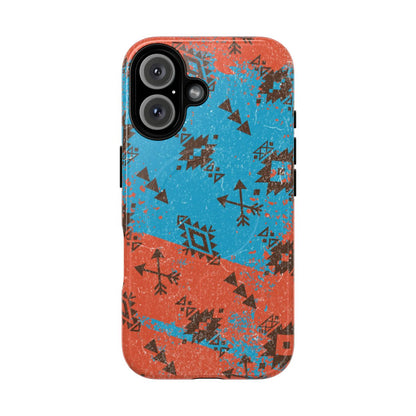 Orange Blue Aztec Grunge Magnetic Case