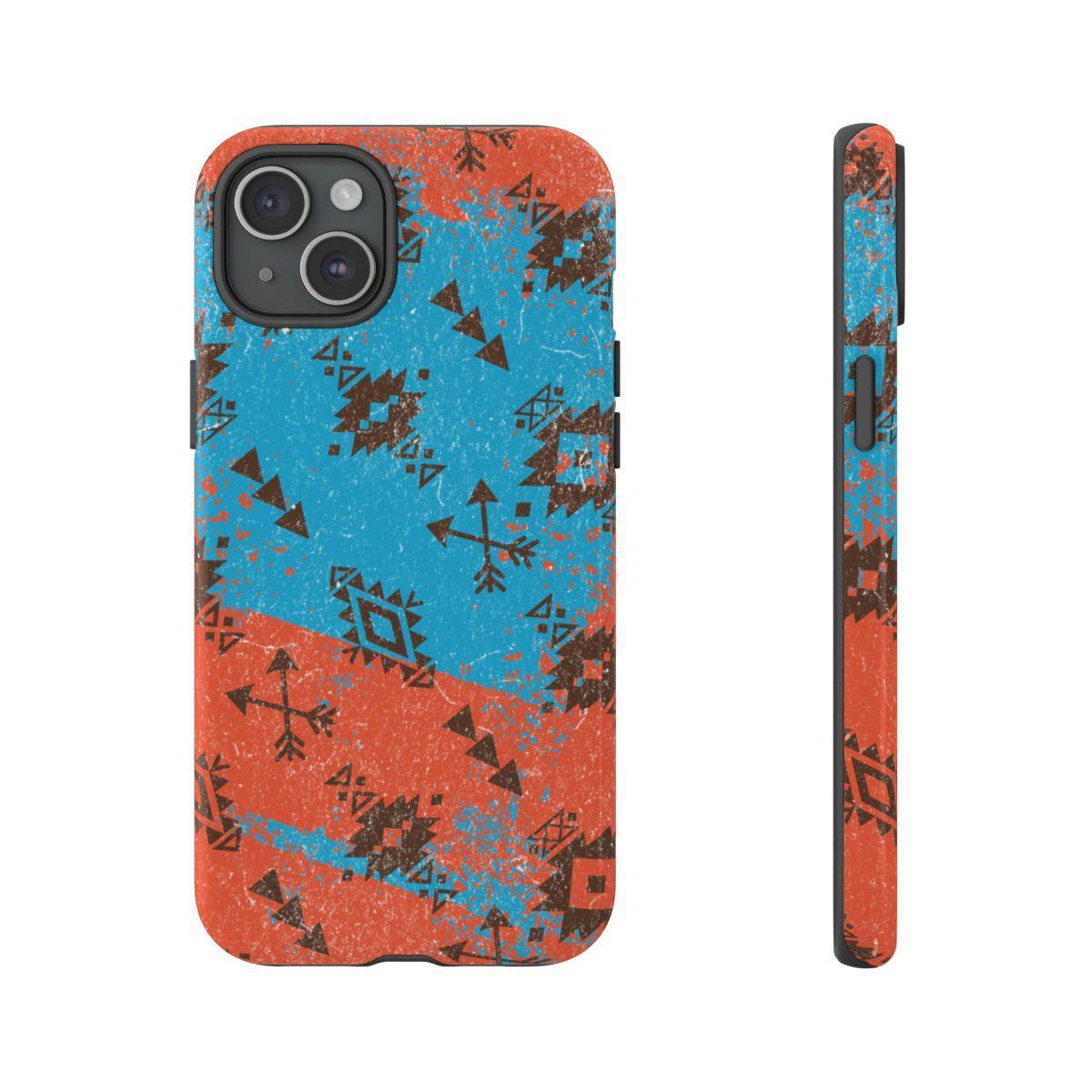 Orange Blue Aztec Grunge Tough Case