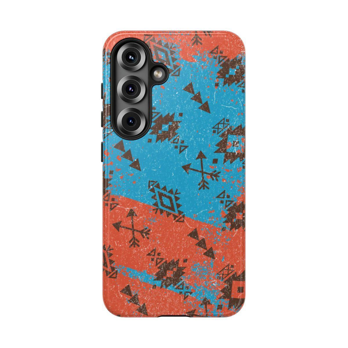 Orange Blue Aztec Grunge Tough Case