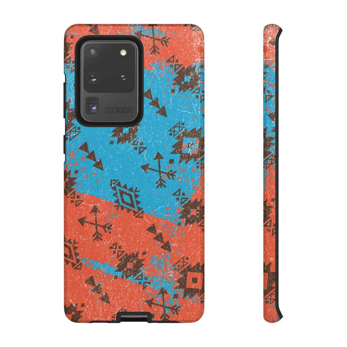 Orange Blue Aztec Grunge Tough Case