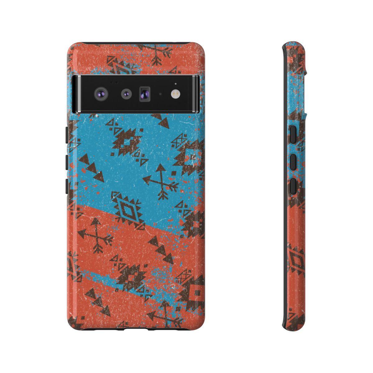 Orange Blue Aztec Grunge Tough Case