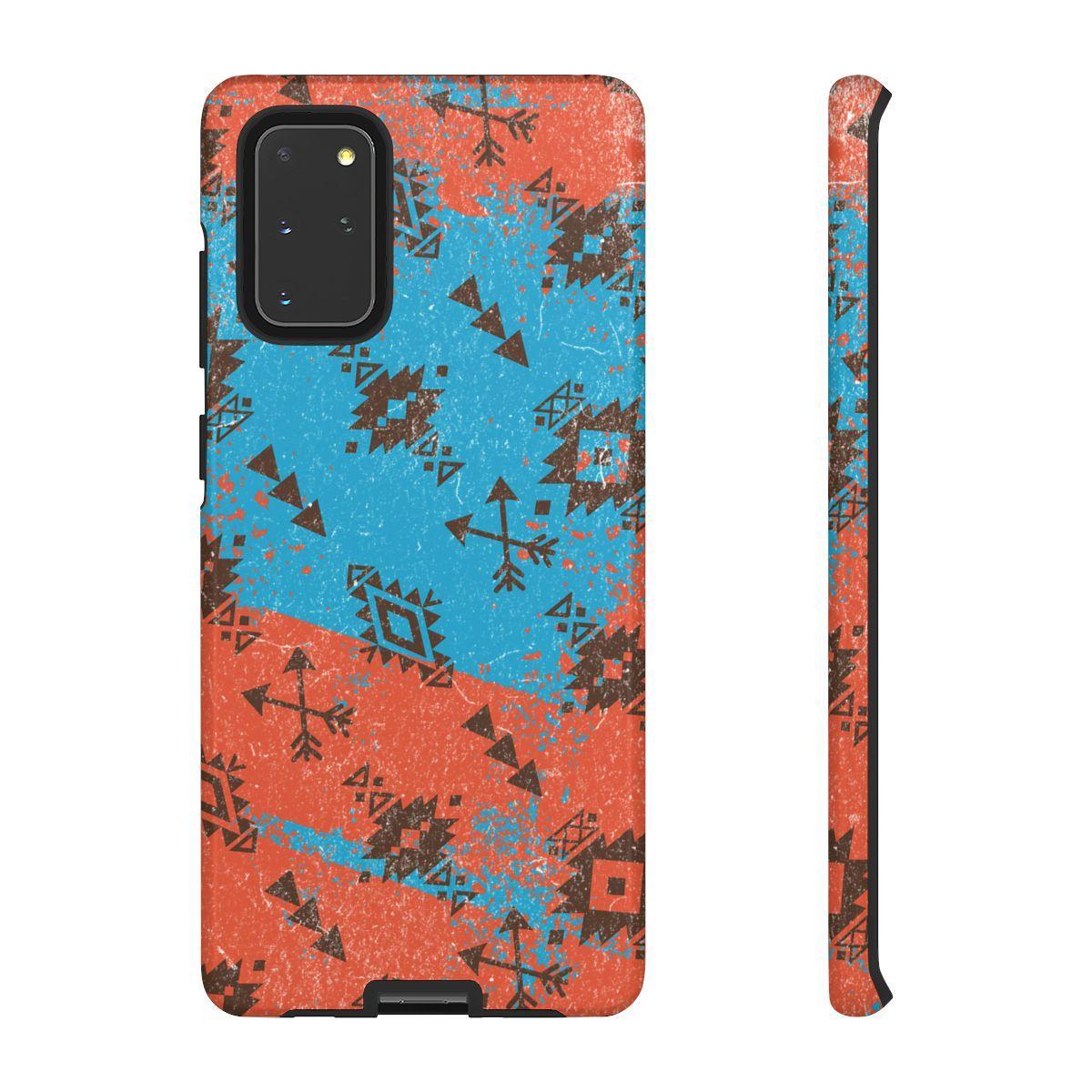 Orange Blue Aztec Grunge Tough Case