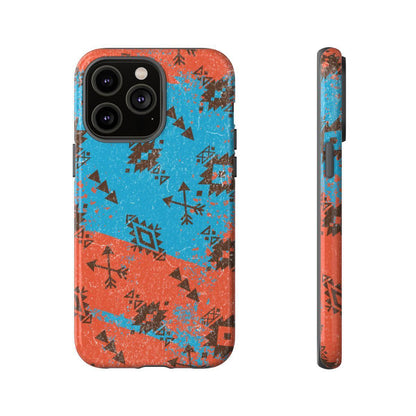 Orange Blue Aztec Grunge Tough Case