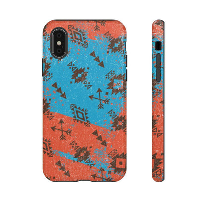 Orange Blue Aztec Grunge Tough Case