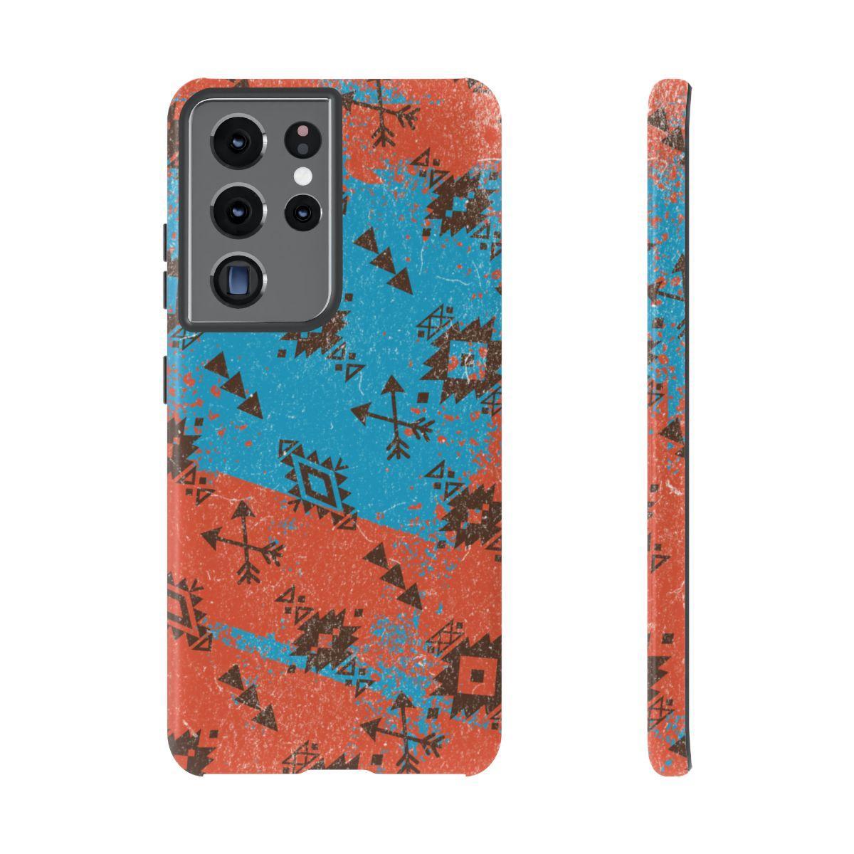 Orange Blue Aztec Grunge Tough Case