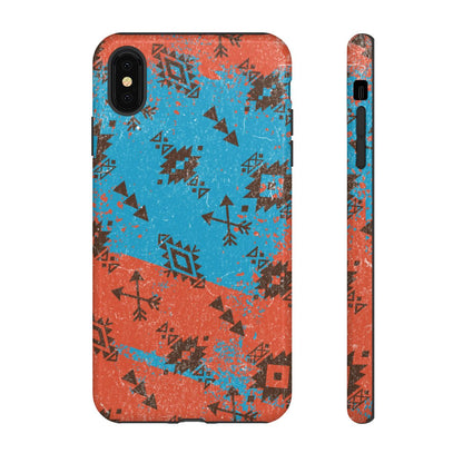 Orange Blue Aztec Grunge Tough Case