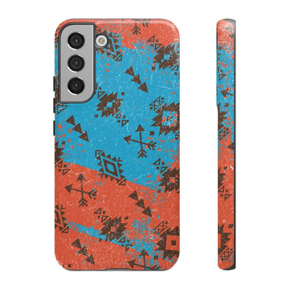 Orange Blue Aztec Grunge Tough Case