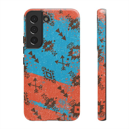 Orange Blue Aztec Grunge Tough Case