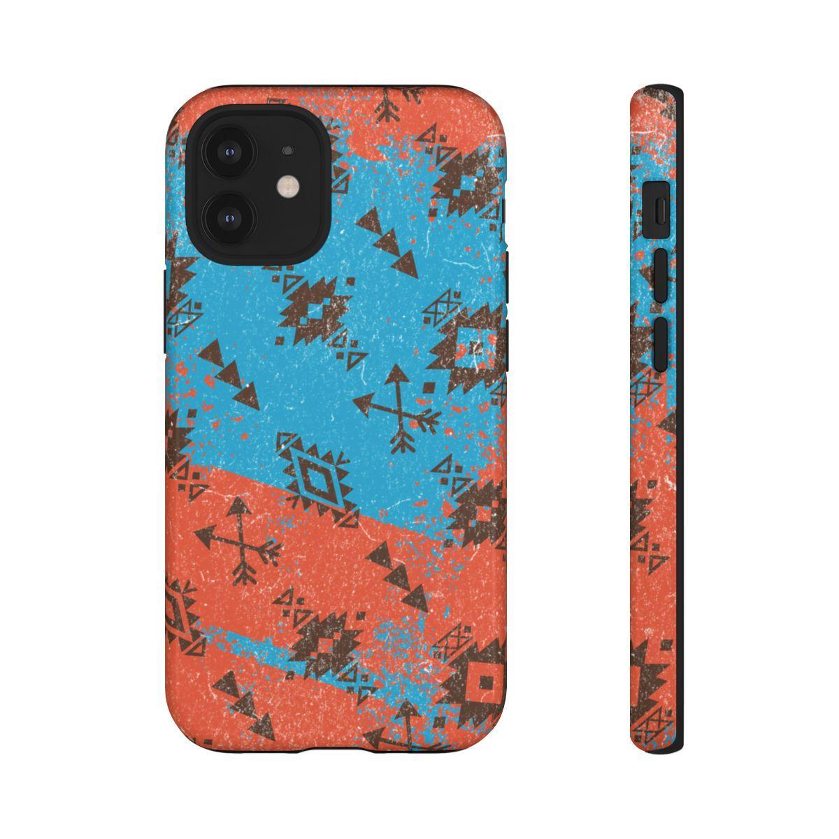 Orange Blue Aztec Grunge Tough Case