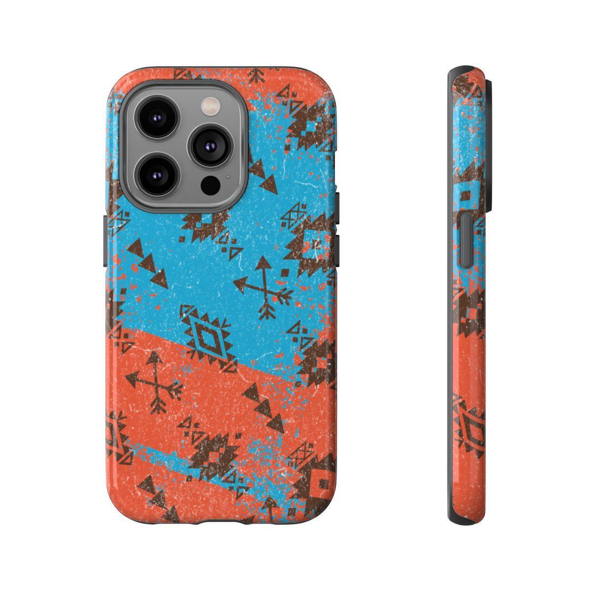 Orange Blue Aztec Grunge Tough Case