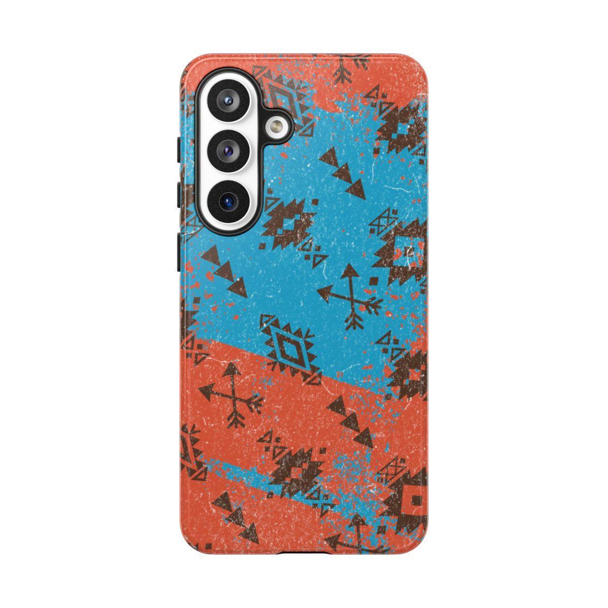 Orange Blue Aztec Grunge Tough Case