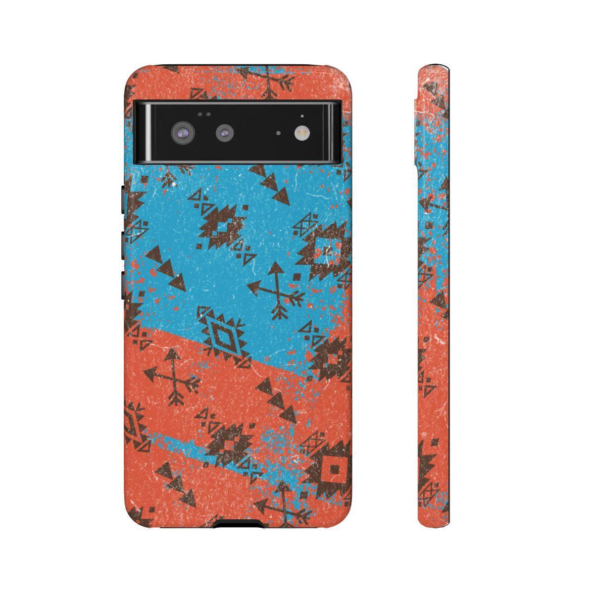 Orange Blue Aztec Grunge Tough Case