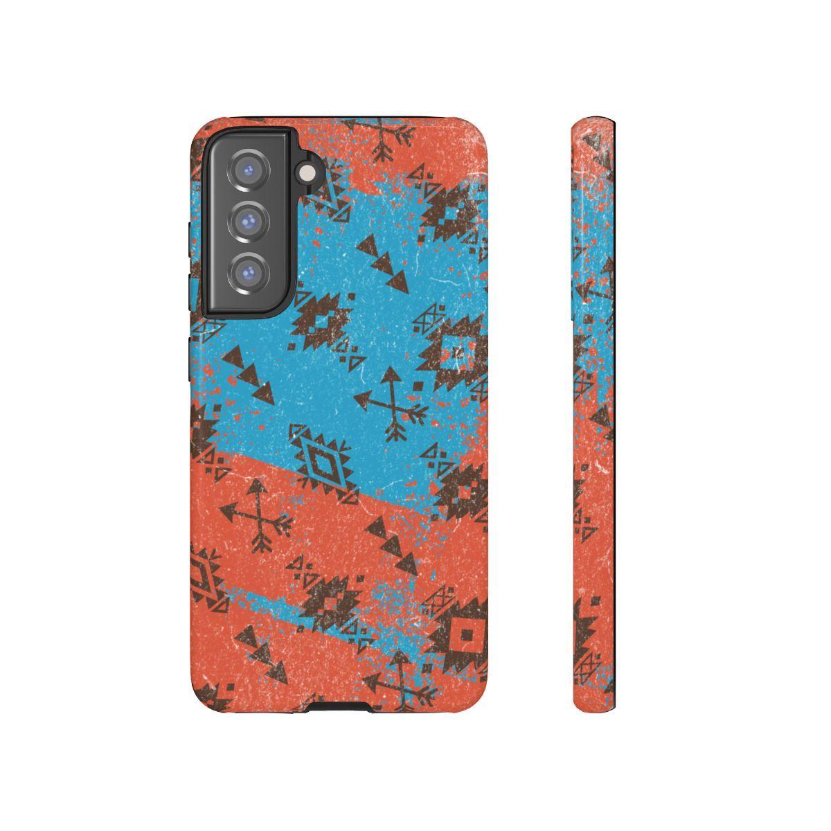 Orange Blue Aztec Grunge Tough Case