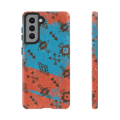 Orange Blue Aztec Grunge Tough Case
