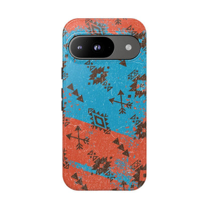 Orange Blue Aztec Grunge Tough Case