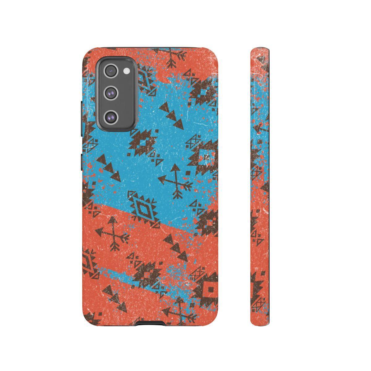 Orange Blue Aztec Grunge Tough Case