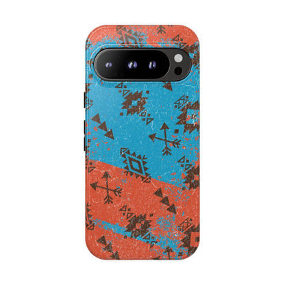 Orange Blue Aztec Grunge Tough Case