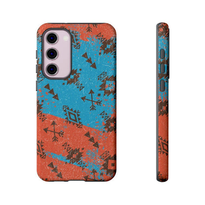 Orange Blue Aztec Grunge Tough Case