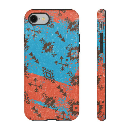 Orange Blue Aztec Grunge Tough Case
