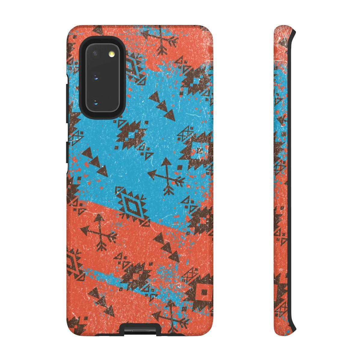 Orange Blue Aztec Grunge Tough Case