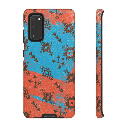 Orange Blue Aztec Grunge Tough Case