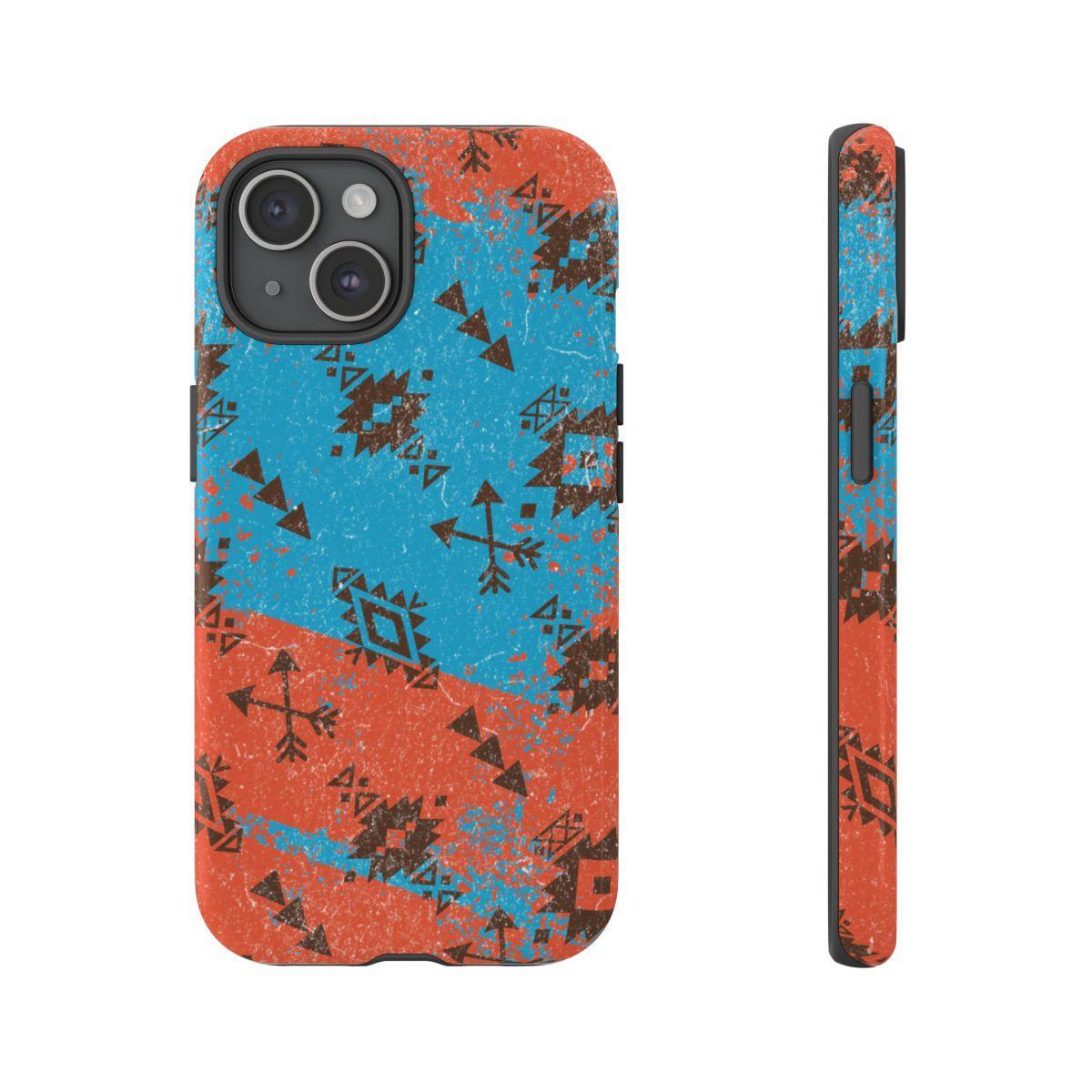 Orange Blue Aztec Grunge Tough Case
