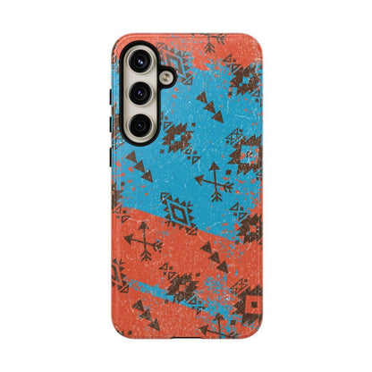Orange Blue Aztec Grunge Tough Case