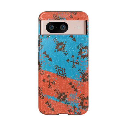 Orange Blue Aztec Grunge Tough Case