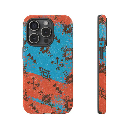 Orange Blue Aztec Grunge Tough Case