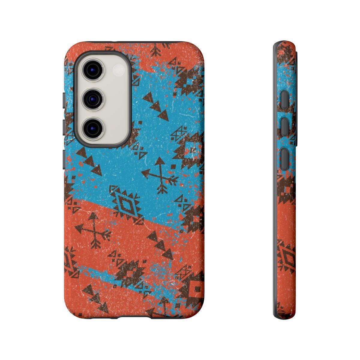 Orange Blue Aztec Grunge Tough Case
