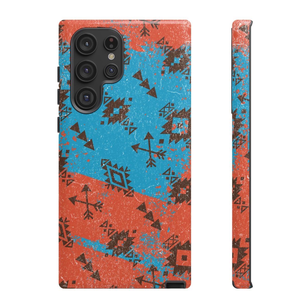 Orange Blue Aztec Grunge Tough Case
