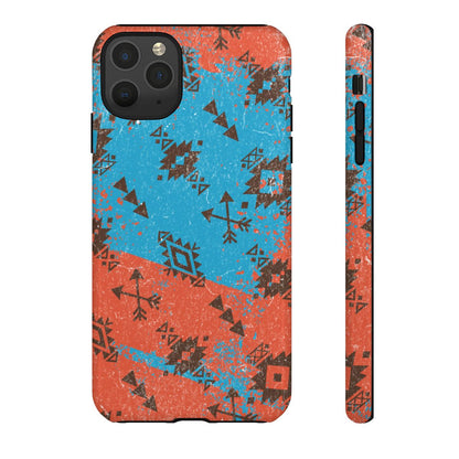 Orange Blue Aztec Grunge Tough Case