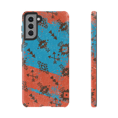 Orange Blue Aztec Grunge Tough Case