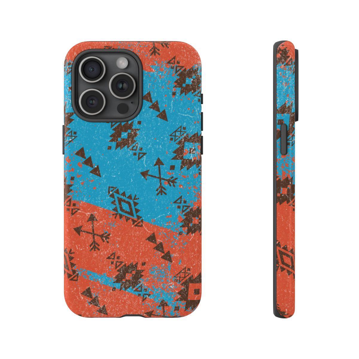 Orange Blue Aztec Grunge Tough Case