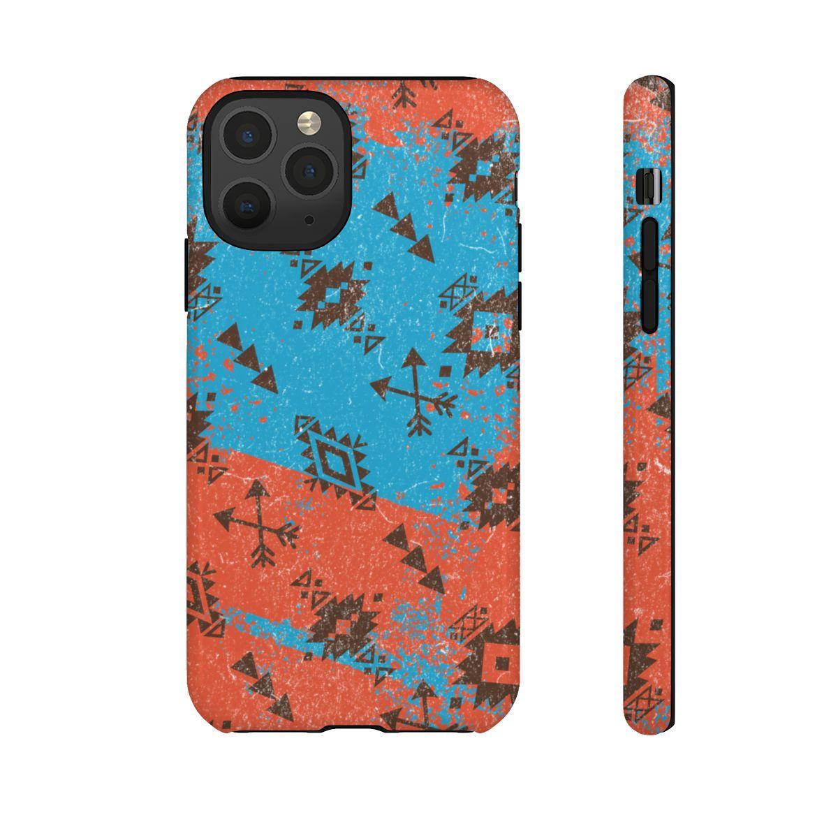 Orange Blue Aztec Grunge Tough Case