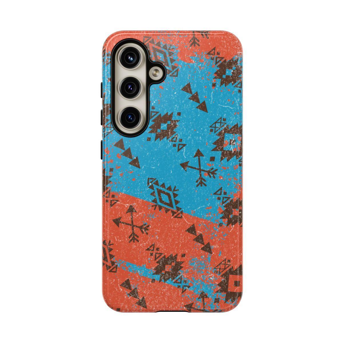 Orange Blue Aztec Grunge Tough Case