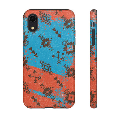 Orange Blue Aztec Grunge Tough Case